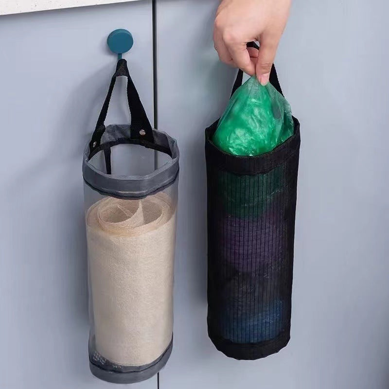 Venta al por mayor, 10 Uds., bolsa de basura de cocina de poliéster, bolsa de almacenamiento montada en la pared